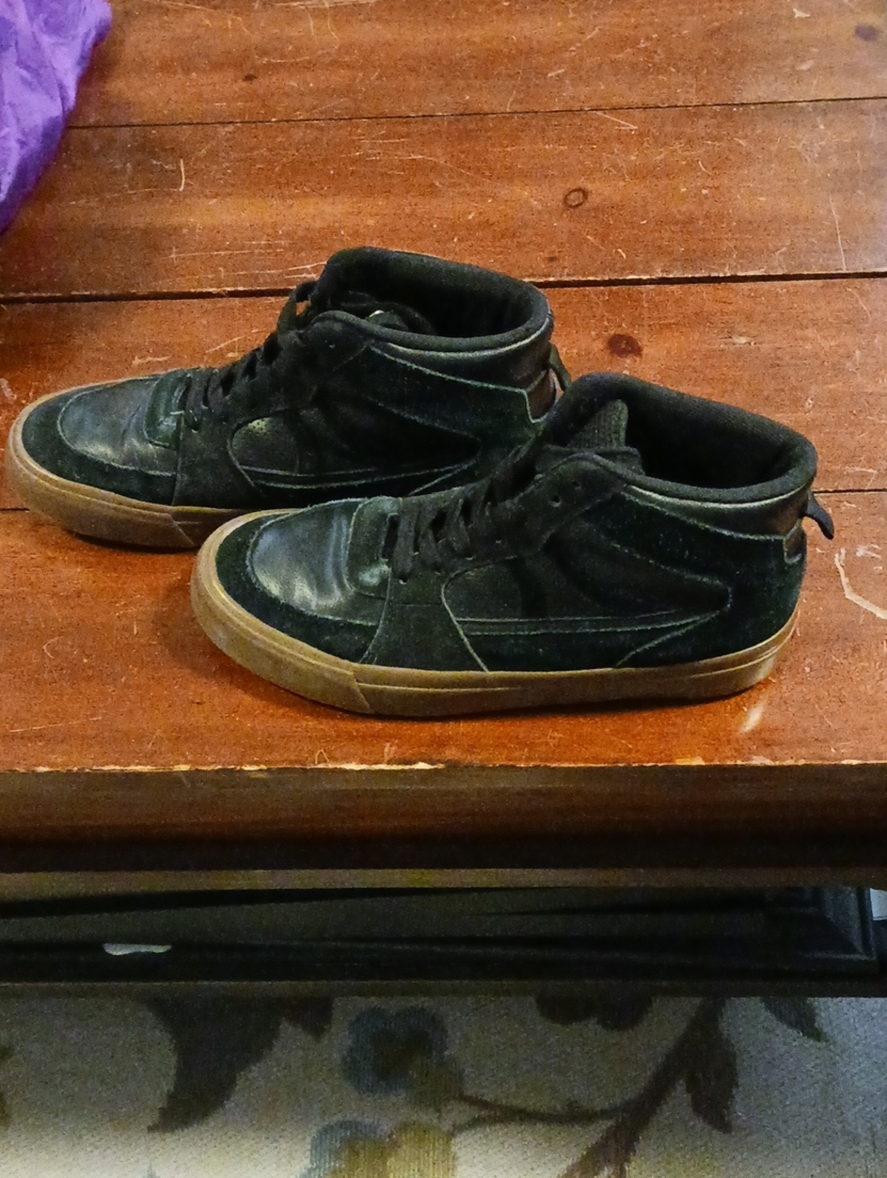 Airwalk Men's High-Top Casual Sneakers in Black with Gum Sole
